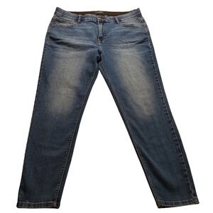 Curve Appeal Skinny Jeans Women's 14/32 Medium Wash Stretch Elastic Waist NWOT